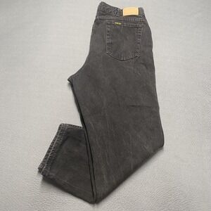 Vintage H.I.S Jeans Mens 32x30‎ Black Charcoal Wash Straight Leg Denim USA 90s